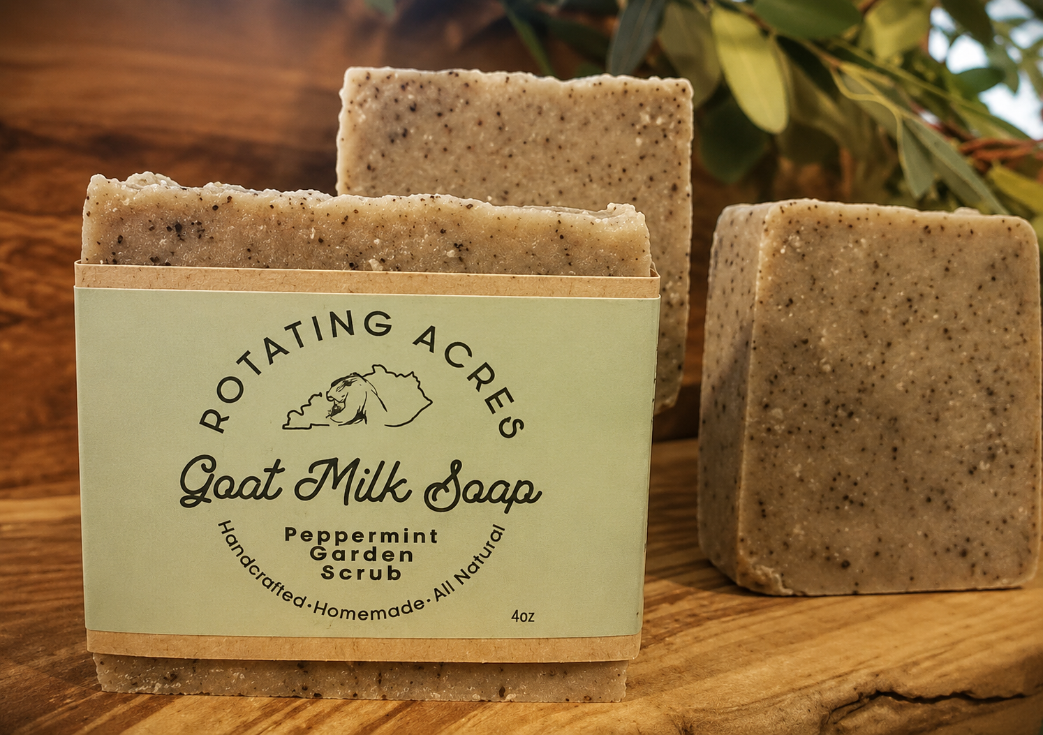 Spearmint Garden Scrub Goat Milk Soap