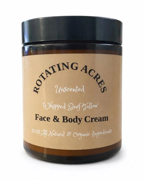 Grass-Fed Whipped Beef Tallow Cream (unscented) 4oz